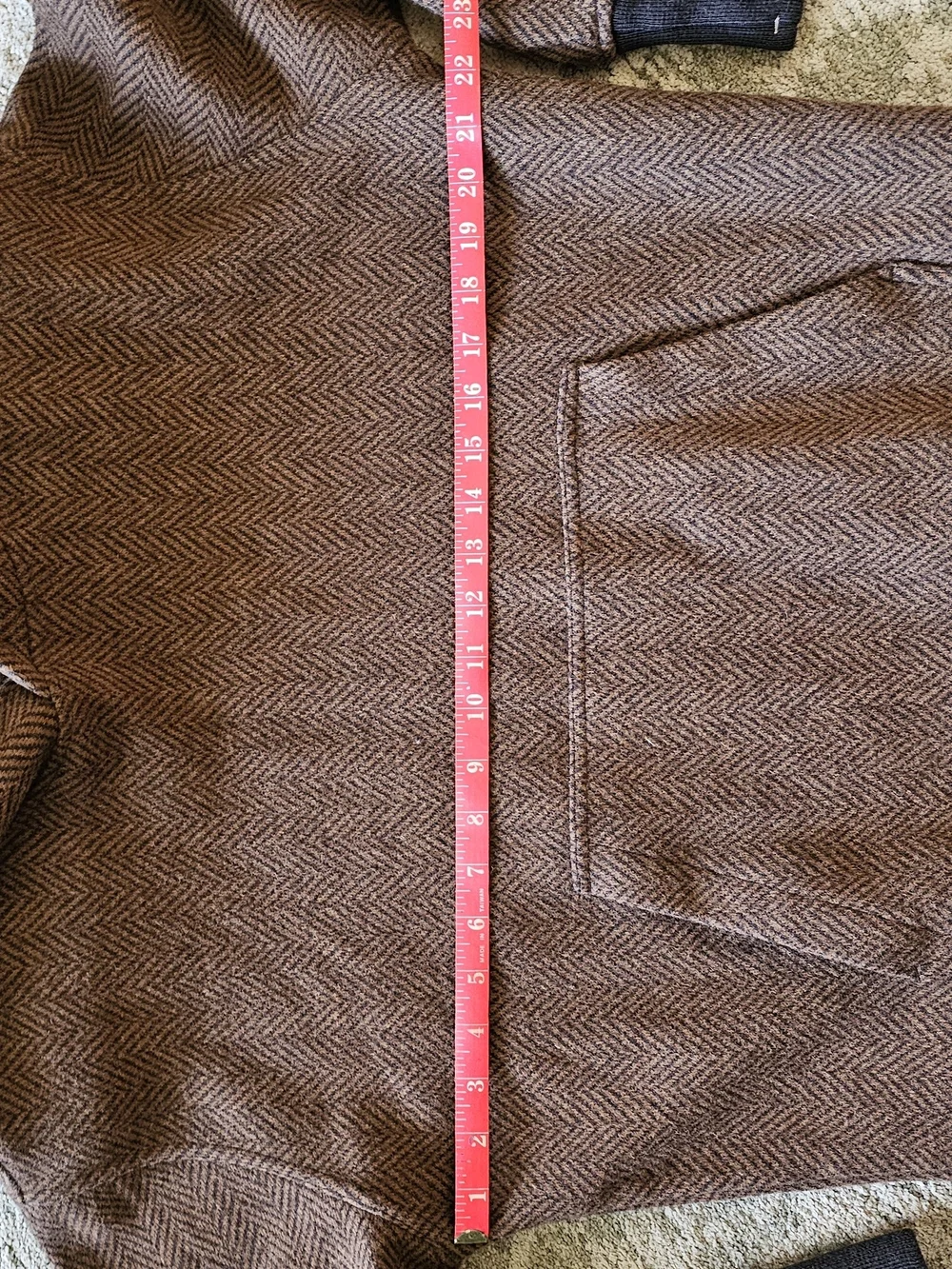 Banana Republic Brown Wool Blend Herringbone Hoodie Size Medium
